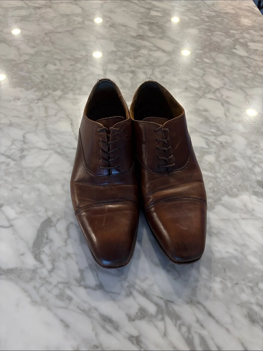 Florsheim Men's Brown Leather Cap-Toe Oxfords